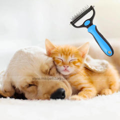 Pet Grooming Brush, Stainless Steel Comb for Removing Mats, Tangles from Dogs, Cats