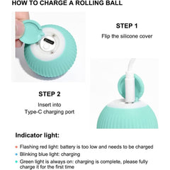 360° Self-Rotating Cat Ball Toy – USB Rechargeable Interactive Roller for Kittens
