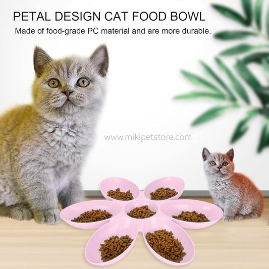 Flower Petal Cat Food Bowl – Stress-Free Feeder for Food & Water