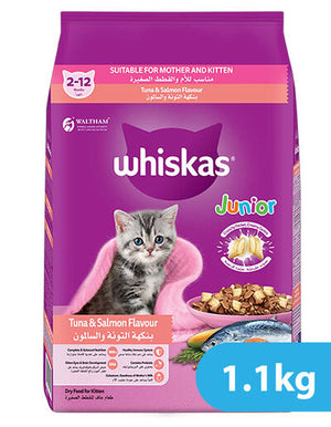 Whiskas Tuna and Salmon Flavour Dry Cat Food for Junior Kittens – Complete Nutrition for Healthy Growth