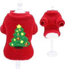 Christmas Fleece Sweatshirt for Pets – Skin-Friendly Warm Cat & Dog Winter Costume