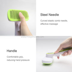 Self-Cleaning Pet Hair Remover Slicker Brush for Dogs & Cats – Comfortable Grip for Undercoat Grooming