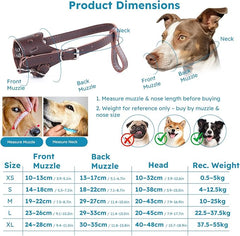 Leather Pet Muzzle Anti Bite Adjustable Pet Mouth Cover