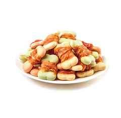 Wanpy Oven Roasted Dog Treat Chicken Jerky & Biscuit Twists 100gm