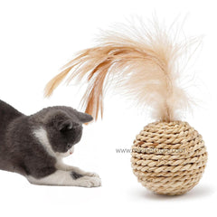 Pet ball Sisal Rope Weave Cat Feather Toy Cat