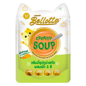 Bellotta Creamy Soup Wet Cat Food Tuna Extract Mix Tri Colour Veggie -40 gm