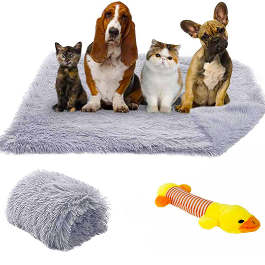 Reversible Fluffy Fur Pet Blanket – Washable Sleeping Mat for Dogs & Cats