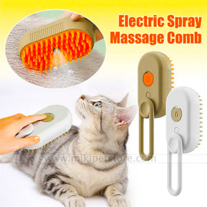 3-in-1 Steamy Pet Grooming Brush – Cat & Dog Hair Removal, Massage & Spray Comb