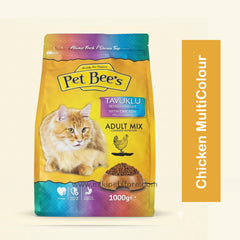 Pet Bee's Adult Dry Cat Food with Chicken Multi Colour