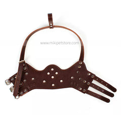 Leather Pet Muzzle Anti Bite Adjustable Pet Mouth Cover Comfortable Breathable Dog Muzzle