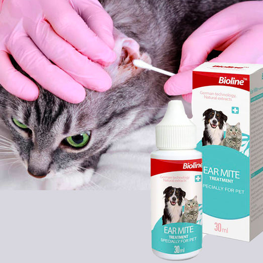 Bioline Ear Mite Treatment Ear Care Ear Cleaning for pet,dog & cat- 30ml