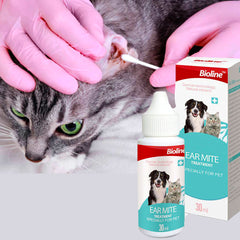 Bioline Ear Mite Treatment Ear Care Ear Cleaning for pet,dog & cat- 30ml