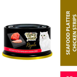 Fancy Feast Royale Seafood Platter Topped With Chicken Strips 85g
