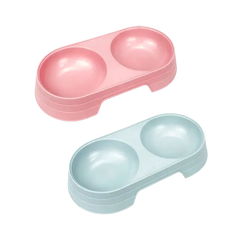 Double-Eye Plastic Bowl for Pets Food and Water Serving, Durable & Easy to Clean