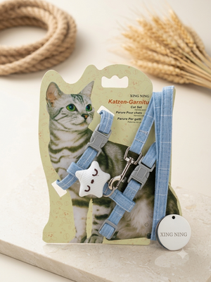 Star Cat Harness & Leash Set – Adjustable Escape-Proof Vest for Cats & Small Dogs