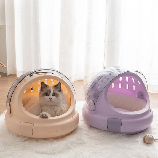 Portable Capsule Design Travel Pet Carrier Hand Bag & Litter box Combo