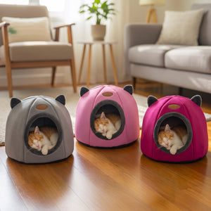 Cozy Ear-Design Pet House for Cats & Small Dogs