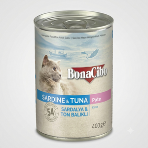 Bonacibo Adult Canned Wet Food Sardine & Tuna Wet Cat Food 400g