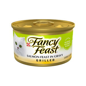 Fancy Feast Wet Cat Food in can Grilled Salmon Feast in gravy 85gm