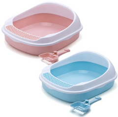 Cat High Border Splash Proof Litter Box with Shovel