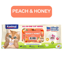 Kanimal Cat Wipes Peach & Honey Scent 100 Sheet