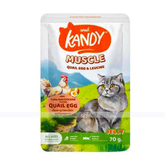 Kandy MUSCLE Pouch with Tuna & Chicken Topping Quail Egg in Jelly 70g