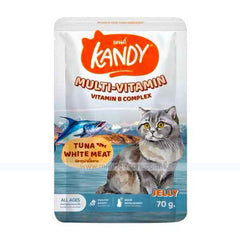 Kandy MULTIVITAMIN Pouch with Vitamin B Complex & Tuna White Meat in Jelly 70g