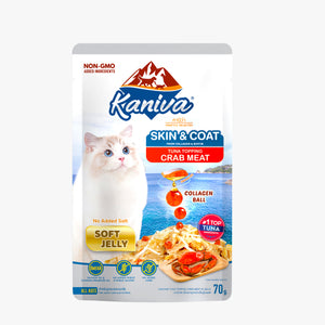 Kaniva Cat Pouch Skin & Coat with Tuna Topping Crab Meat In Jelly 70g