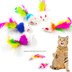 Furry Mouse Cat Toy – Interactive Plush Mice for Cats