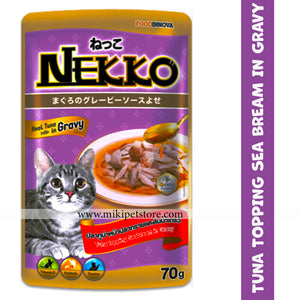 Nekko Pouch 70g Tuna Topping Sea Bream in Gravy