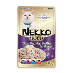 Nekko Gold Pouch Tuna Topping Scallop in Gravy 70g