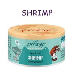Pramy Skin & Coat Tuna Topping Shrimp Wet Food Can for All Cats 80gm
