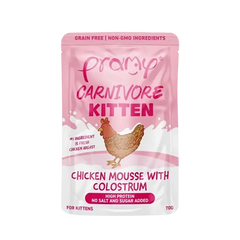 Pramy Carnivore Chicken Mousse with Colostrum Wet Food Pouch for Kittens 70g