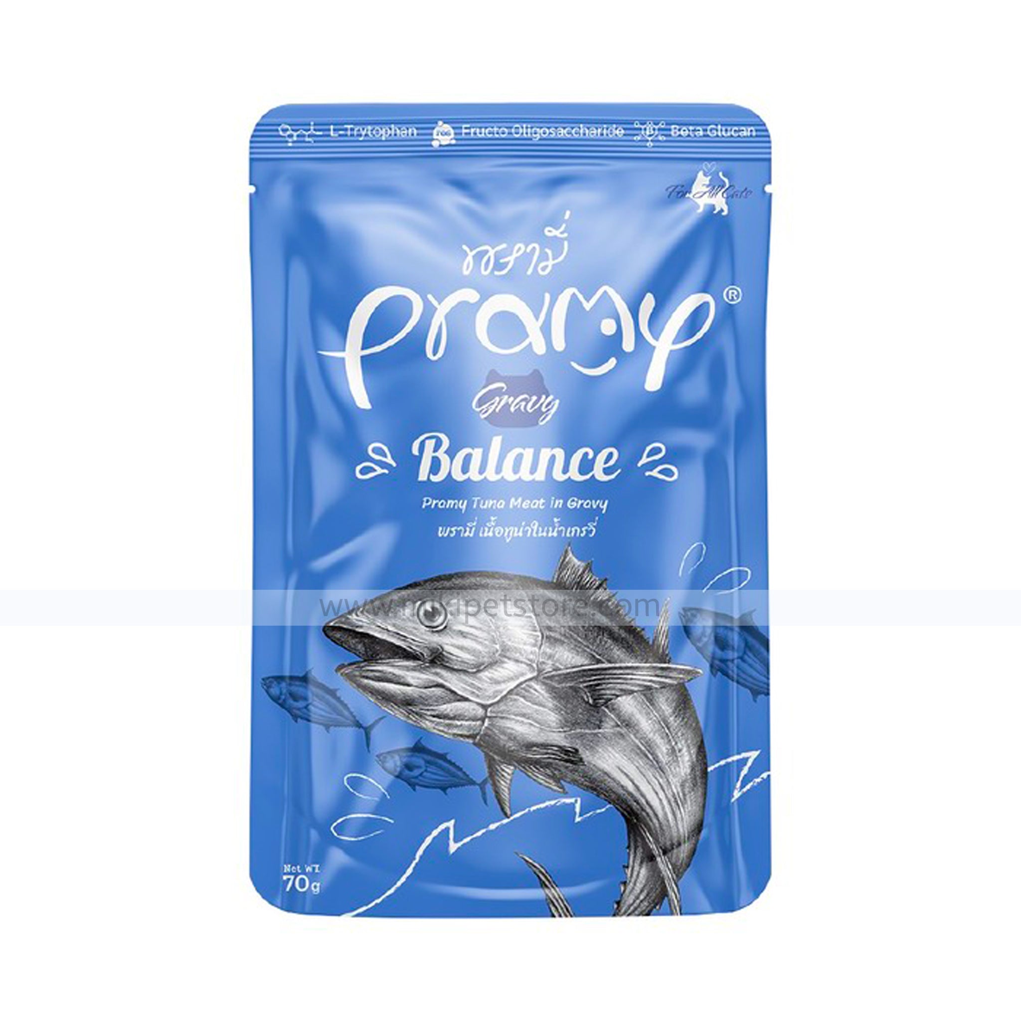 Pramy BALANCE Pouch Tuna Meat in Gravy for All Cats 70gm