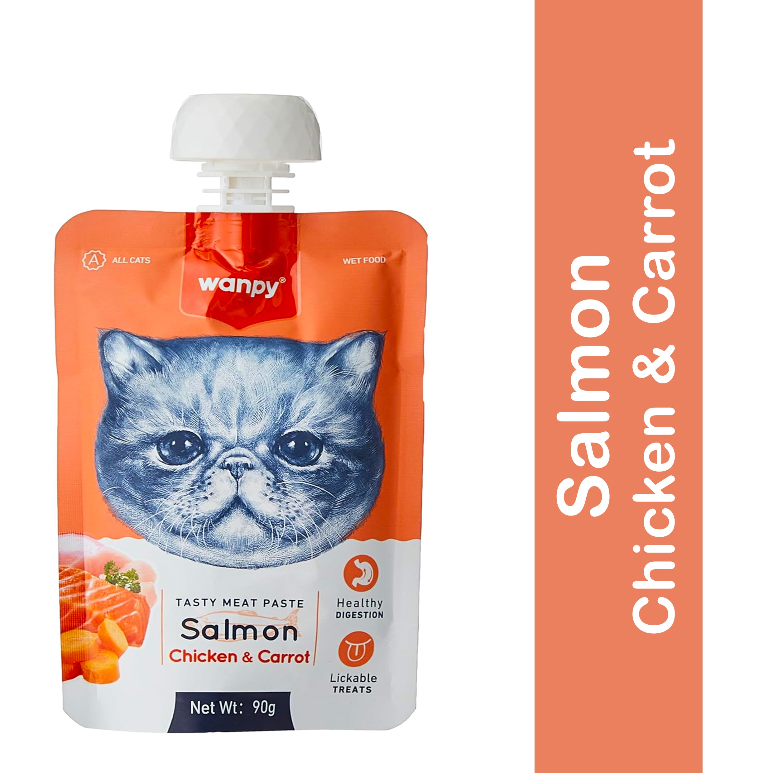 Wanpy Fresh Salmon & Chicken Cat Meat Paste 90 gm