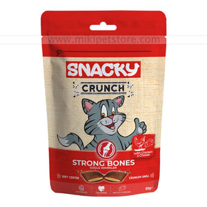 Snacky Crunch Dry Cat Treat Strong Bones with Chicken & Cheese 60gm