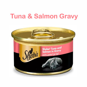 Sheba Can Cat Wet Food Tuna & Salmon Gravy 85gm