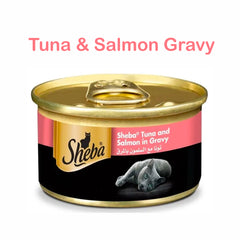 Sheba Can Cat Wet Food Tuna & Salmon Gravy 85gm