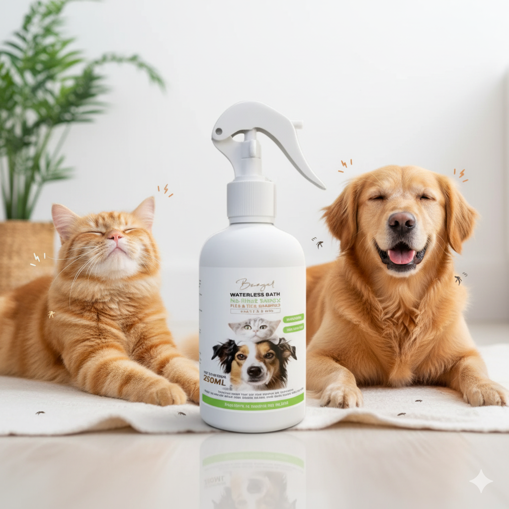 Waterless Cat bath No-Rinse Shampoo Flea & Tick Shampoo