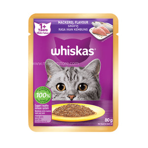 Whiskas 1 Plus Years Mackerel Flavour 80g Cat Pouch