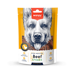 Wanpy Oven Roasted Dog Treat Beef Steaks 100gm