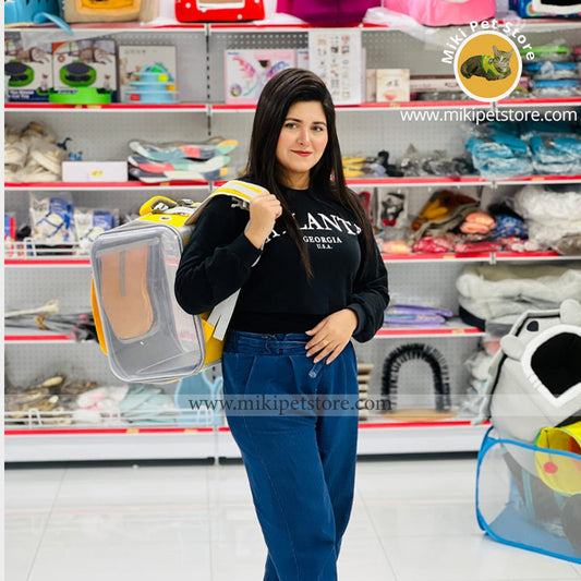 Pet Carrier Backpack Breathable Foldable Travel Pet Cat Bag with Safety Zippers Suitable Small Cats Dog