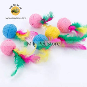 Cat Toys Feather Ball Toys Interactive Cat Teasing Toy