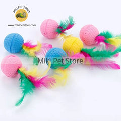 Cat Toys Feather Ball Toys Cat Teasing Toy
