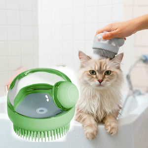 2-in-1 Silicone Pet Bath Brush with Shampoo Dispenser