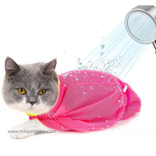 Adjustable Cat Grooming Restraint Bag - Breathable Mesh, Anti-Bite & Anti-Scratch for Bathing, Nail Trimming, Examining, and Ear Cleaning