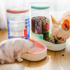 Automatic Pet Feeder & Water Fountain – 2-in-1 Food Storage & Drinking Basin