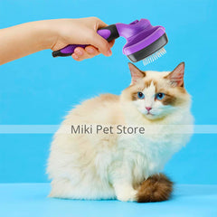 Self-Cleaning Slicker Brush for Dogs and Cats – Retractable Pet Grooming Brush for Shedding, Tangled Knots, and Undercoat