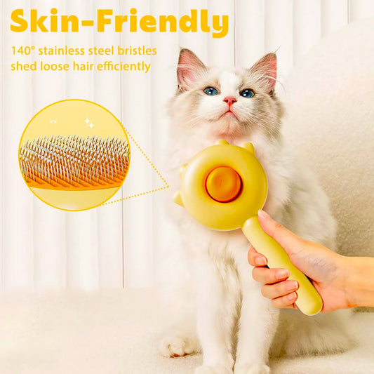 Soft slicker grooming brush for cats and dogs with long or short hair – pet comb for shedding and detangling