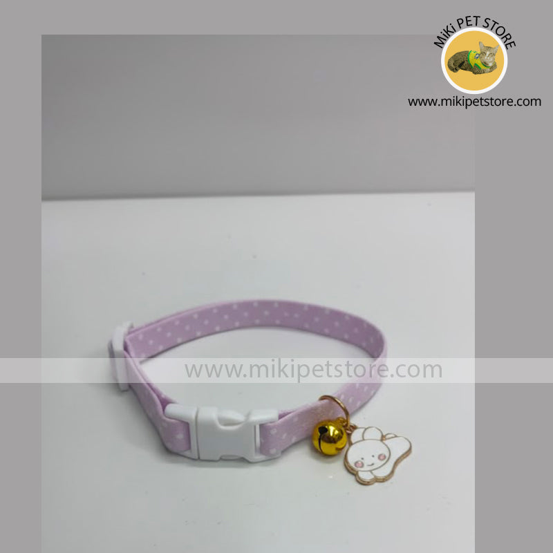 Cat Collar with Bell & Charm – Soft Polka Dot Design for Cats and Kittens